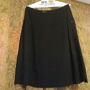 Vintage Black Faux Pleat Skirt, sz Large